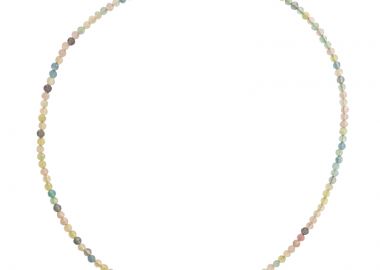 Jt Ατσάλινο κολιέ με χρωματιστές πέτρες μάτι γάτας 3mm Πολύχρωμα Παλ - JT - 