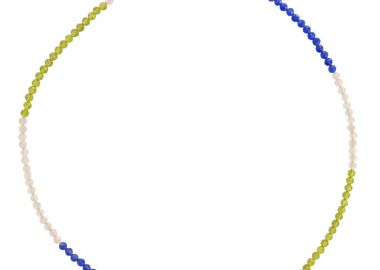 Jt Ατσάλινο κολιέ με χρωματιστές πέτρες μάτι γάτας 3mm Τέσσερα Χρώματα - JT - 