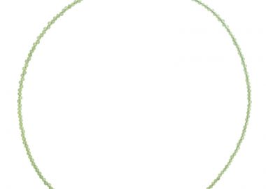 Jt Ατσάλινο κολιέ μικρές χρωματιστές ημιπολύτιμες πέτρες 2mm Λαχανί Ανοιχτό - JT - 