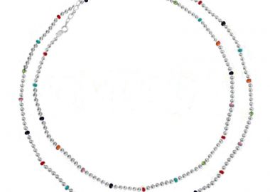 JT Ατσάλινο πολύχρωμη διπλή αλυσίδα ποδιού - JT - 