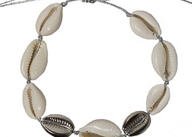 Jt Βραχιόλι ποδιού με κοχύλια ασημένια από μπρούτζο - JT - 