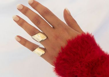 JT Χειροποίητο ασημένιο ανοιχτό δαχτυλίδι σωλήνας με καμπύλες Ασήμι σκέτο - JT - 