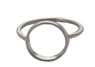 Jt Χειροποίητο ασημένιο δαχτυλίδι κύκλος Ασημί - JT - 