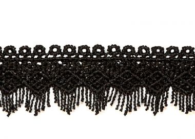 Jt Χειροποίητο ατσάλινο κολιέ κολάρο - τσόκερ με δαντέλα μαύρη - JT - 