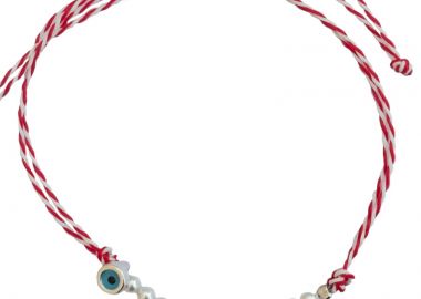 Jt Χειροποίητο βραχιόλι μαρτάκι ματάκι με μαργαριτάρια - JT - 