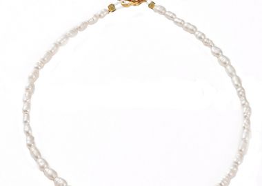 Jt Χρυσό ατσάλινο βραχιόλι ποδιού αληθινά μαργαριτάρια - JT - 