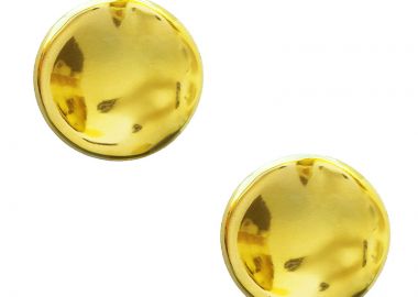 Jt Εντυπωσιακά ατσάλινα σκουλαρίκια χρυσά δίσκοι καμπυλωτά - JT - 