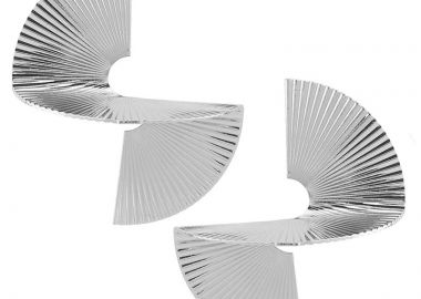 Jt Εντυπωσιακά ατσάλινα σκουλαρίκια στριφτή βεντάλια Ασημί - JT - 