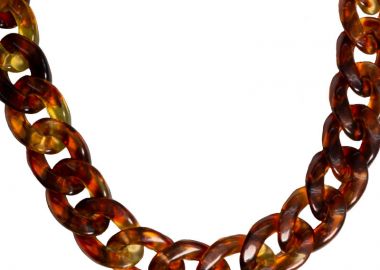 JT Εντυπωσιακό ακρυλικό κολιέ αλυσίδα λαιμού Καφέ Ταρταρούγας - JT - 