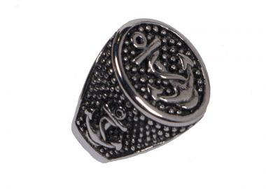 JT Εντυπωσιακό Ατσάλινο Ανδρικό δαχτυλίδι Σφραγίδα Άγκυρα - JT - 