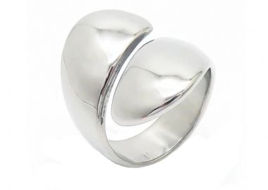 JT Εντυπωσιακό ατσάλινο chunky ασύμμετρο δαχτυλίδι - JT - 