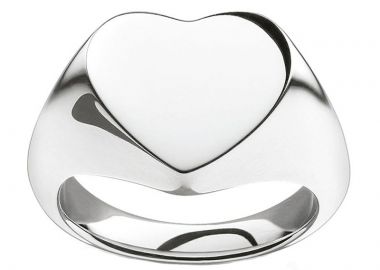 JT Εντυπωσιακό ατσάλινο δαχτυλίδι καρδιά chunky - JT - 