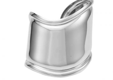 Jt Εντυπωσιακό φαρδύ ατσάλινο βραχιόλι χειροπέδα bone cuff Ασημί - JT - 