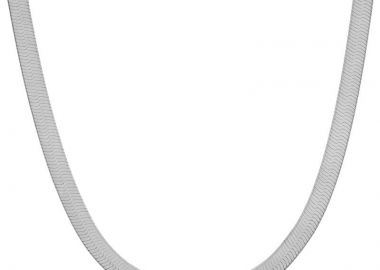 Jt Γυναικεία αλυσίδα λαιμού φίδι λεπτή πλακέ ατσάλι Ασημί - JT - 