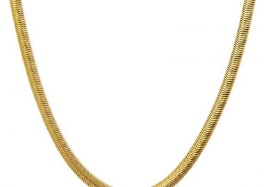 Jt Γυναικεία αλυσίδα λαιμού φιδίσια ατσάλι 6mm Χρυσό - JT - 