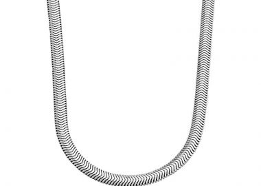 Jt Γυναικεία αλυσίδα λαιμού φιδίσια πλακέ ατσάλι 8mm - JT - 