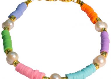Jt Καλοκαιρινό πολύχρωμο βραχιόλι με χάντρες και μαργαριτάρια - JT - 