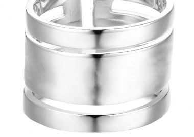 Jt Minimal ατσαλινο δαχτυλίδι σωλήνας με κενά - JT - 