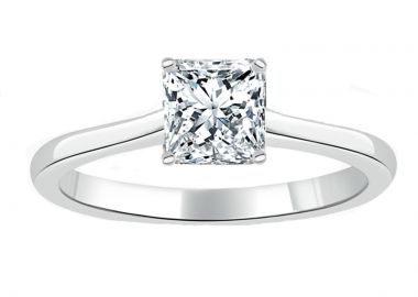JT Μονόπετρο ασημένιο δαχτυλίδι princess τετράγωνο ζιργκόν - JT - 