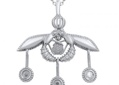 Jt Πρωτότυπο Κολιέ Μέλισσες των Μαλίων Ατσάλι - Ορείχαλκος Ασημί - JT - 