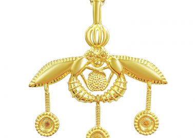 Jt Πρωτότυπο Κολιέ Μέλισσες των Μαλίων Ατσάλι - Ορείχαλκος Χρυσό - JT - 