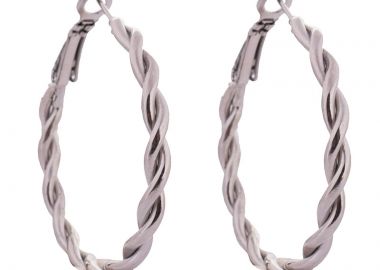 Jt Σκουλαρίκια κρίκοι ατσάλι στριφτά 4cm - JT - 