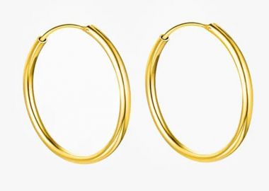 Jt Σκουλαρίκια κρίκοι επίχρυσοι πάχους 2mm ασήμι 40mm - JT - 