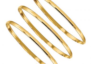 Jt Τριπλό ατσάλινο σετ βραχιόλια βέργες λεπτές Χρυσό - JT - 