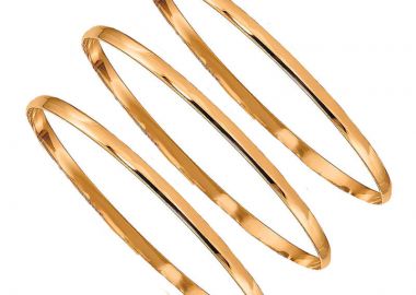 Jt Τριπλό ατσάλινο σετ βραχιόλια βέργες λεπτές Ροζ χρυσό - JT - 