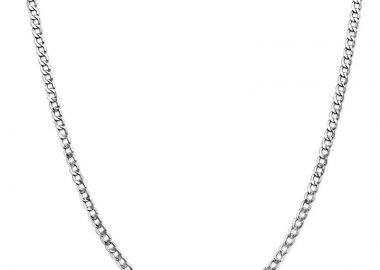 Jt Unisex αλυσίδα λαιμού ατσάλι cuban λεπτή 3.7mm Ασημί - JT - 