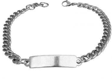 Jt Unisex αλυσίδα λαιμού χοντρή ταυτότητα ατσάλι & ΖΑΜΑΚ Ασημί - JT - 