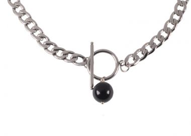 JT Unisex αλυσίδα λαιμού παχιά με T κούμπωμα & όνυχα 45εκ. - JT - 