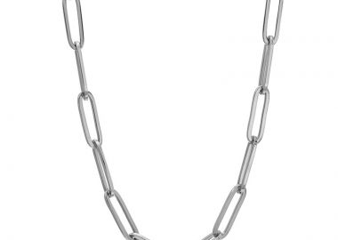 JT Unisex αλυσίδα λαιμού συνδετήρας ατσάλι λεπτή Ασημί - JT - 