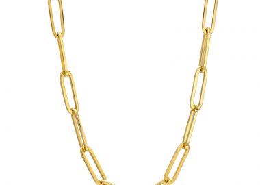 JT Unisex αλυσίδα λαιμού συνδετήρας ατσάλι λεπτή Χρυσό - JT - 