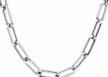 JT Unisex αλυσίδα λαιμού συνδετήρας ατσάλι παχιά Ασημί - JT - 
