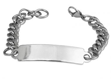 Jt Unisex αλυσίδα ταυτότητα χεριο΄ύ χοντρή ατσάλι & ΖΑΜΑΚ Ασημί - JT - 