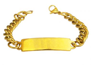 Jt Unisex αλυσίδα ταυτότητα χεριο΄ύ χοντρή ατσάλι & ΖΑΜΑΚ Χρυσό - JT - 