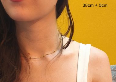JT Unisex ατσάλινη αλυσίδα λαιμού φίδι με μπίλιες Χρυσό - JT - 