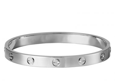 Jt Unisex Ατσάλινο βραχιόλι χειροπέδα βίδα Ασημί - JT - 