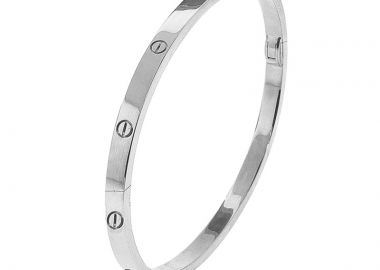 Jt Unisex ατσάλινο βραχιόλι χειροπέδα βίδα λεπτό Ασημί - JT - 