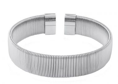 Jt Unisex ατσάλινο βραχιόλι χειροπέδα φίδι ελαστικό - JT - 