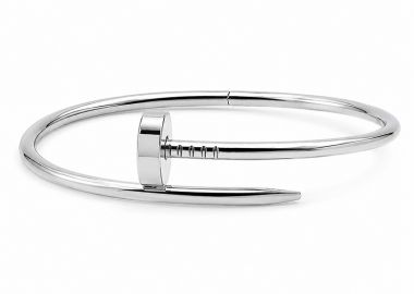 Jt Unisex ατσάλινο βραχιόλι χειροπέδα καρφί Ασημί - JT - 