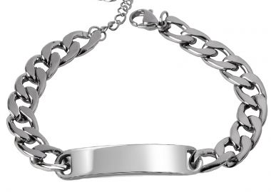 Jt Unisex ατσάλινο βραχιόλι ταυτότητα με επιλογή χάραξης Ανδρικό - JT - 