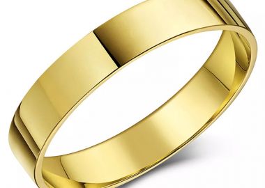 Jt Unisex ατσάλινο δαχτυλίδι βέρα flat (και για ζευγάρια) Χρυσό - JT - 