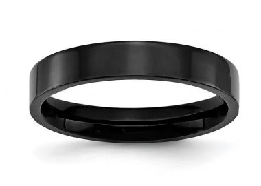 Jt Unisex ατσάλινο δαχτυλίδι βέρα flat (και για ζευγάρια) Μαύρο - JT - 