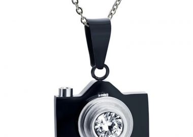 Jt Unisex ατσάλινο μακρύ κολιέ φωτογραφική μηχανή - JT - 