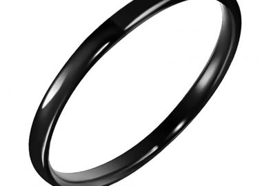 JT Unisex κλασικό σκέτο ατσάλινο δαχτυλίδι βέρα Μαύρο - JT - 