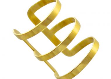 Jt Unisex Μονό χρυσό ατσάλινο σκουλαρίκι cuff τρίσειρο - JT - 