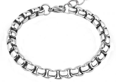 Jt Unisex μοντέρνα ατσάλινη αλυσίδα χεριού boxchain 3.5mm Ασημί - JT - 