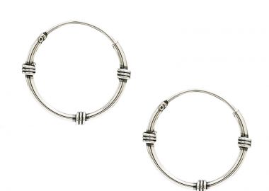 Jt Unisex σκουλαρίκια κρίκοι μικροί ασημένιοι ινδικοί - JT - 